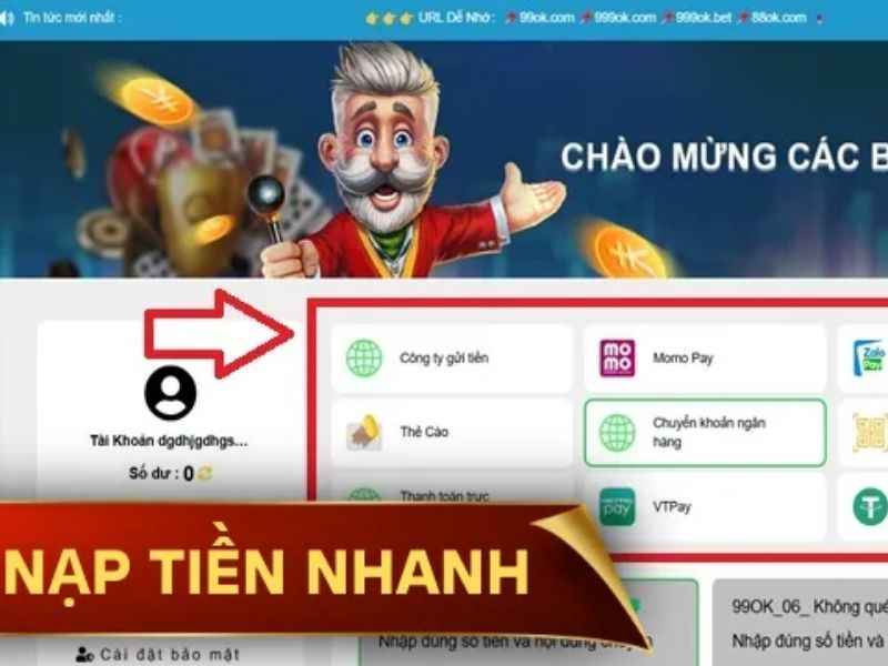 Nạp tiền giúp người chơi sở hữu tiền để tham gia cá cược trực tuyến